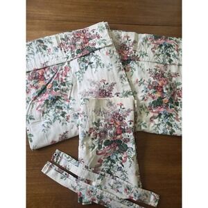 Vtg Croscill English Garden Panels Set Five Piece Curtains Valance Cottagecore